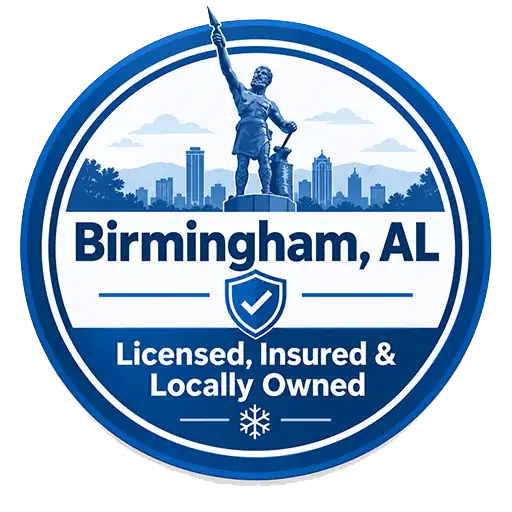 Birmingham, AL licensed, insured and locally owned refrigeration repair badge